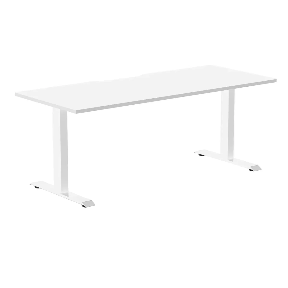 Desky Desky Zero Scalloped Laminate Office Desk White 70.9 x 29.5 in — product photo