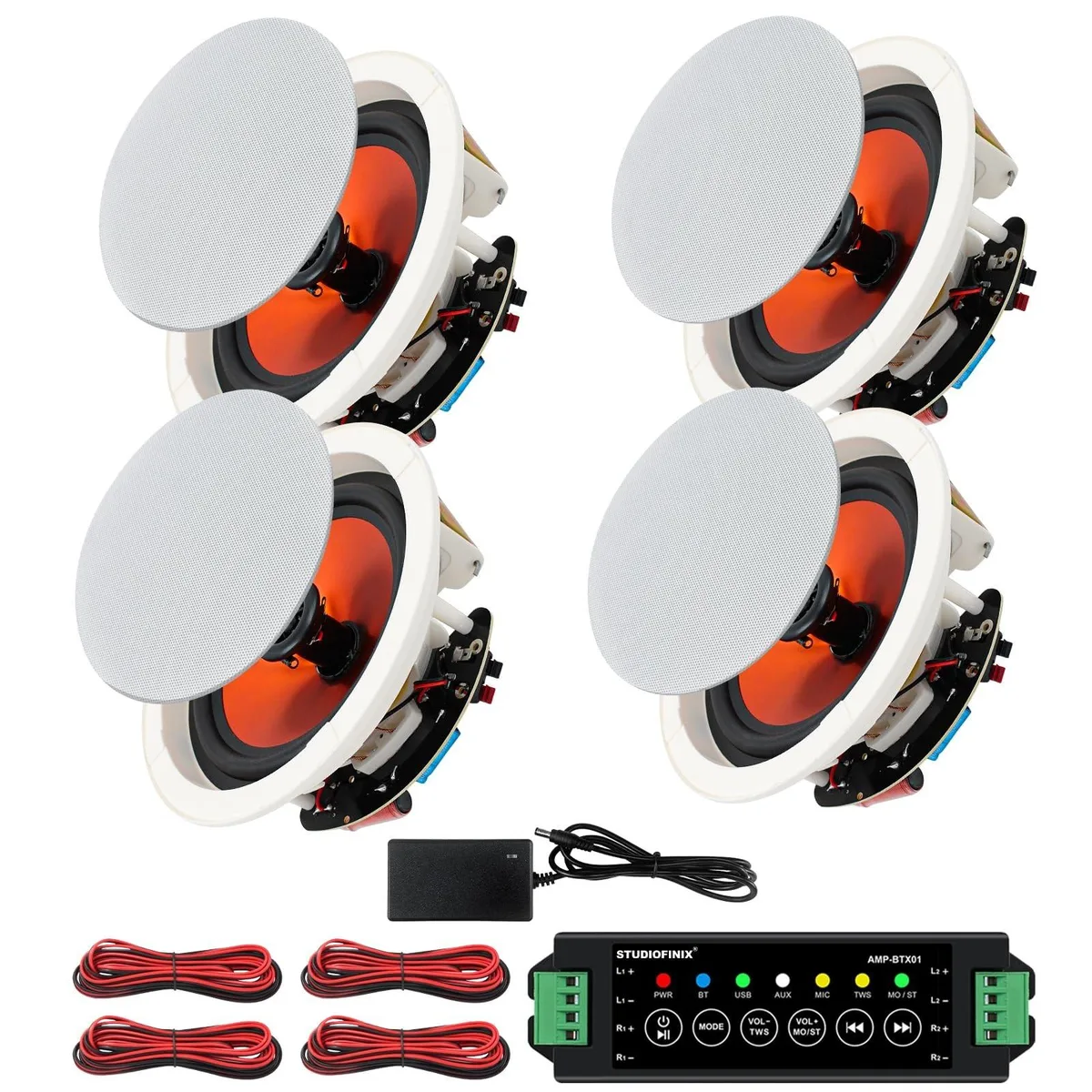 Avantalk Avantalk 6.5" Bluetooth Ceiling Speaker System 600W 4-Channel Amplifier 2 in 1 Accessories — product photo