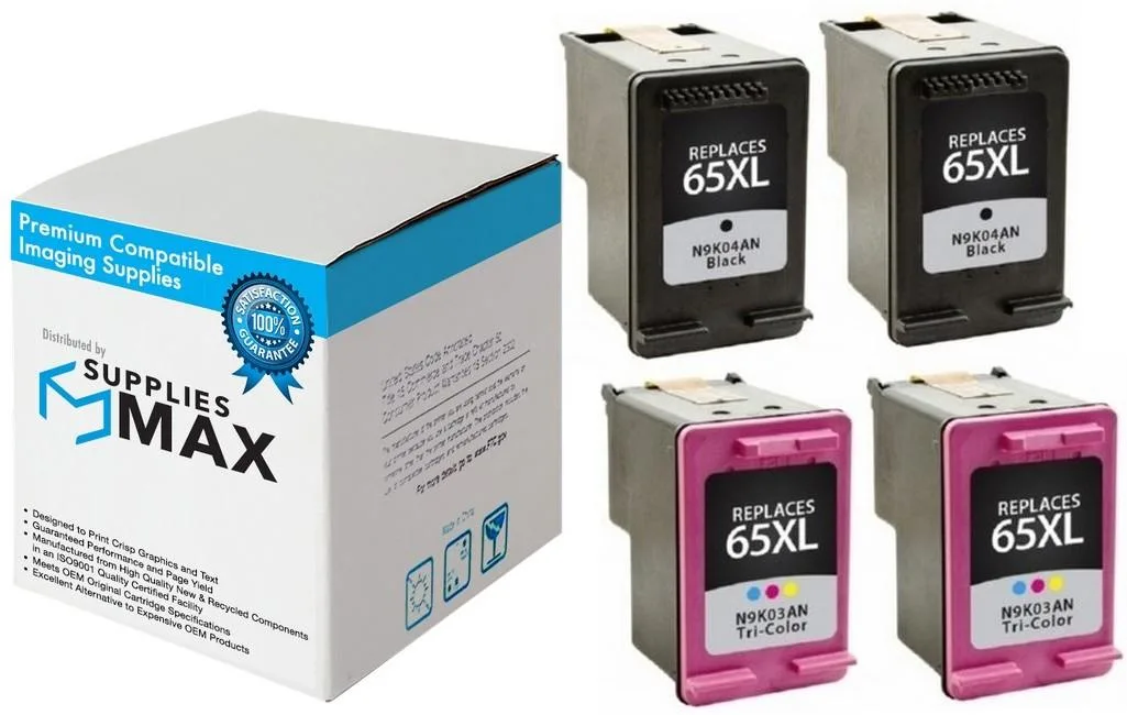 SuppliesMax SuppliesMax 65XL High Yield Inkjet Combo Pack 2 Black 2 Color 300 Pages — product photo