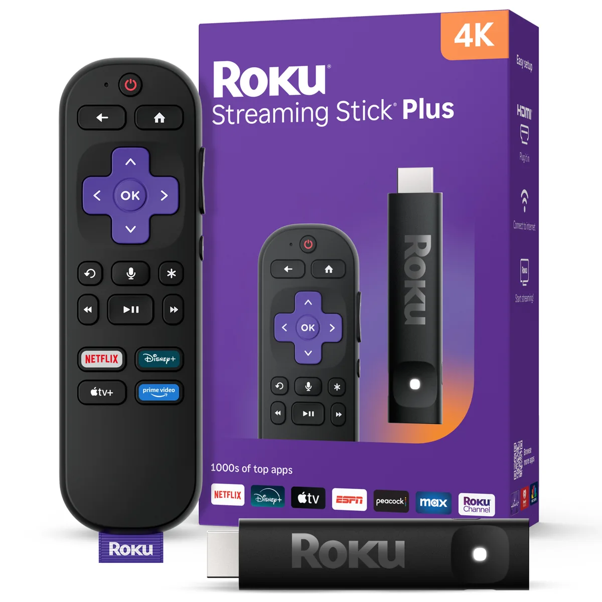 Roku Roku 3830R Streaming Stick Plus 4K HDR tv tuner — product photo