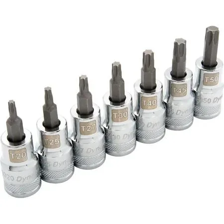 Dynamic Dynamic D018016 1/2 Drive 7 Piece Torx Socket Set T20 T25 T27 T30 T40 T45 T50 — product photo