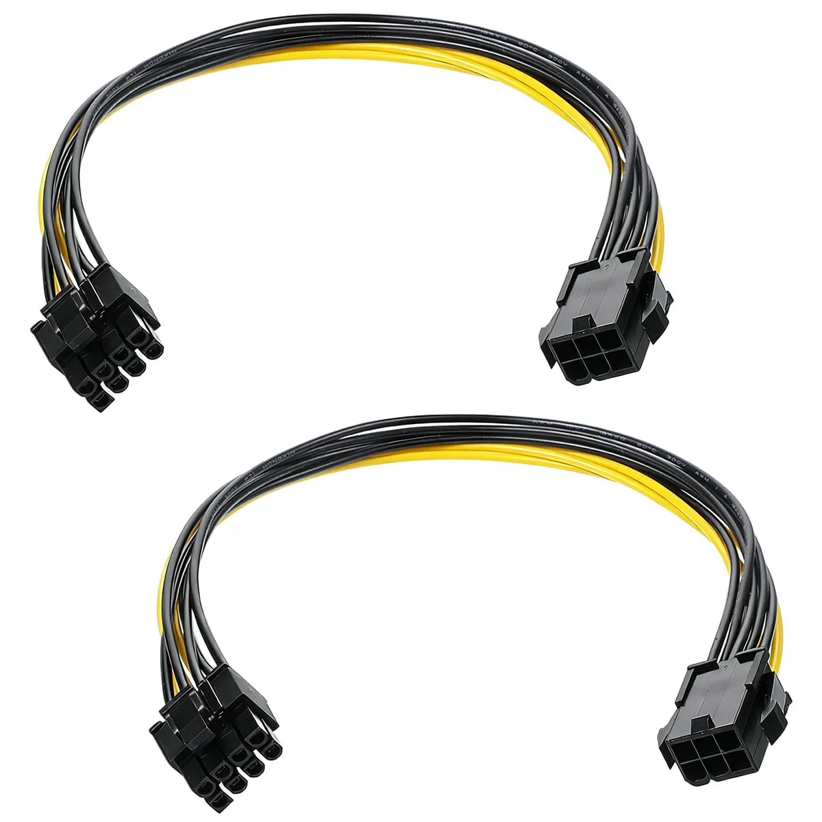 Alrhso 747054 2-pack 6-pin female to 8-pin male GPU power adapter 7.9in 20cm 18 AWG — product photo