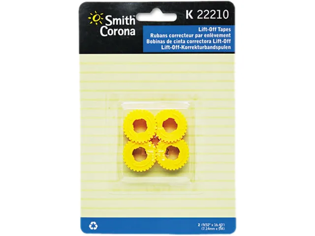 Two black correction tape spools in plastic packaging