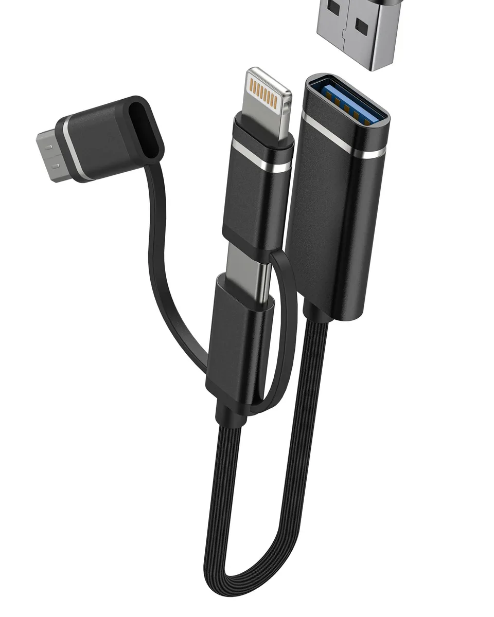  HOYULLI USB-C Lightning Micro USB OTG 3.0 Adapter 30MB/s — product photo
