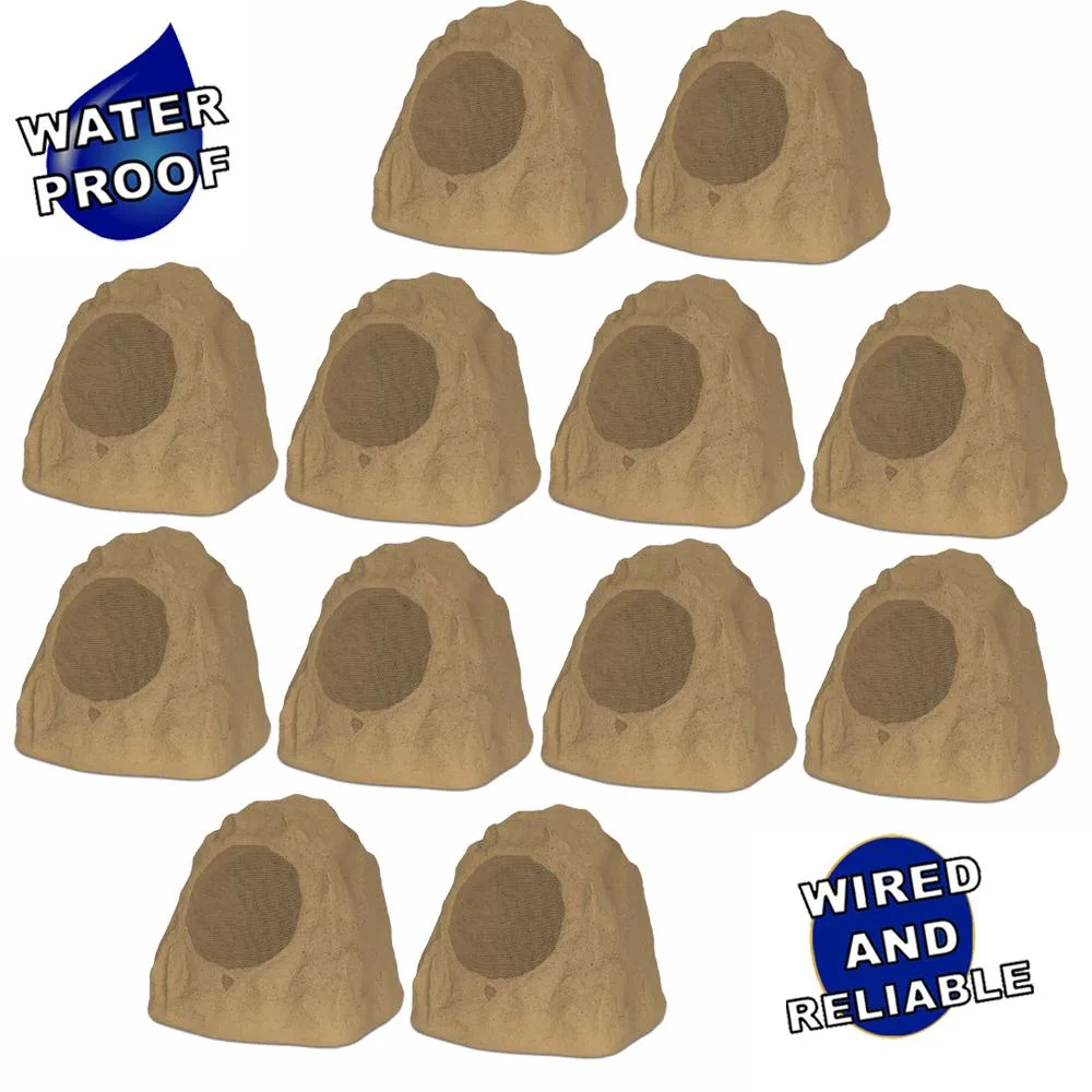 Theater Solutions Theater Solutions 12R8S Outdoor Sandstone 8" Rock 12 Speaker Set — product photo
