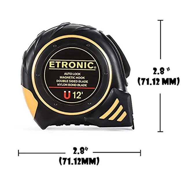 Etronic Etronic 12 ft 5/8 in Tape Measure Auto Lock Magnetic Hook Double Sided Nylon Bond Blade — product photo