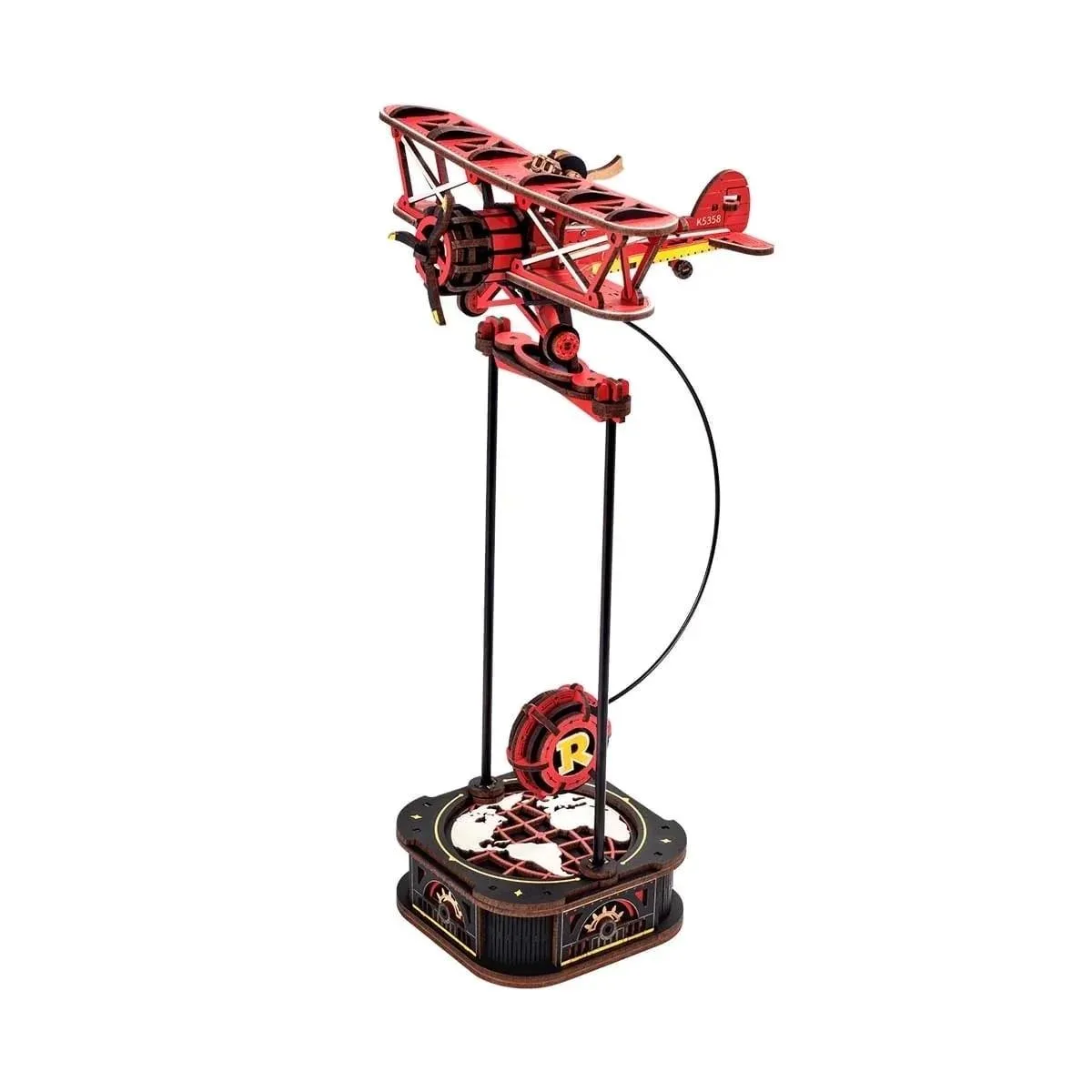 ROKR ROKR Sky Captain 1:60 Gloster Gladiator Pendulum 3D Puzzle 163 pcs Red — product photo
