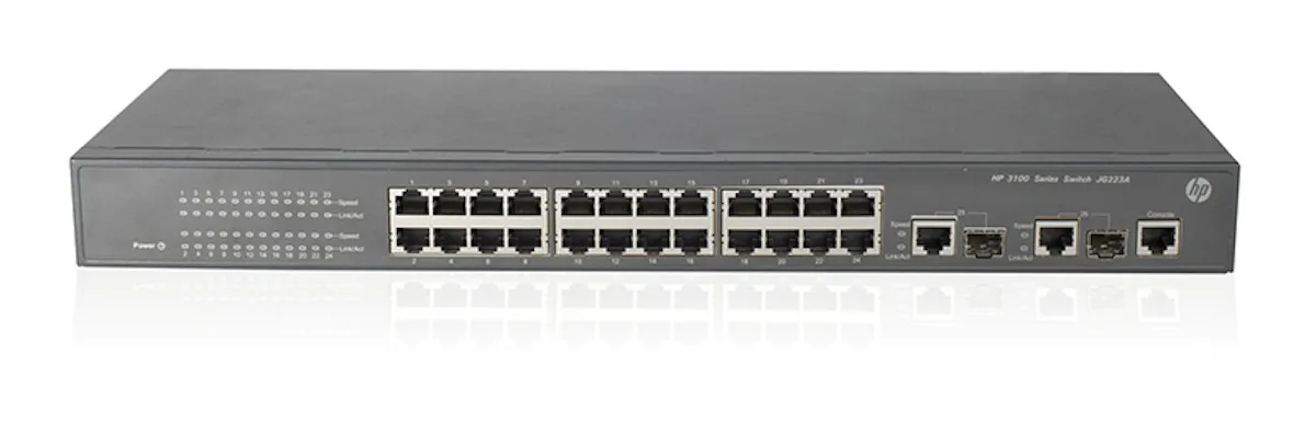 HPE HPE 3100-24 24-port 10/100 Fast Ethernet network switch — product photo