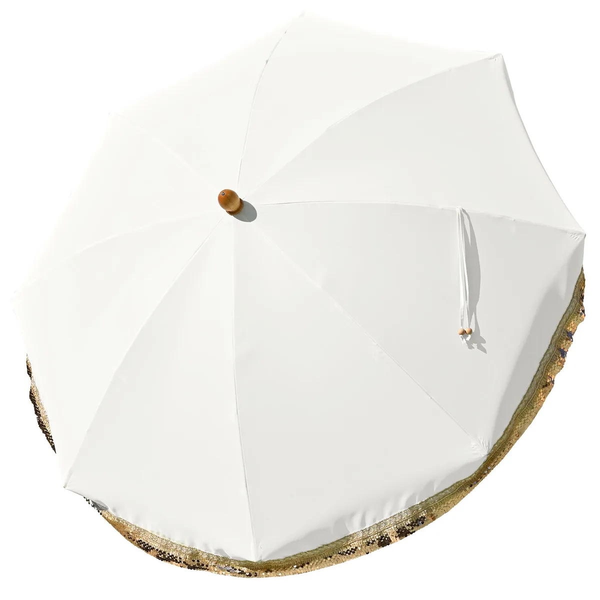Yescom USA, Inc. Yescom USA, Inc. LAGarden 6 ft Patio Umbrella Replacement Canopy Jazz Age Beige with gold sequin — product photo