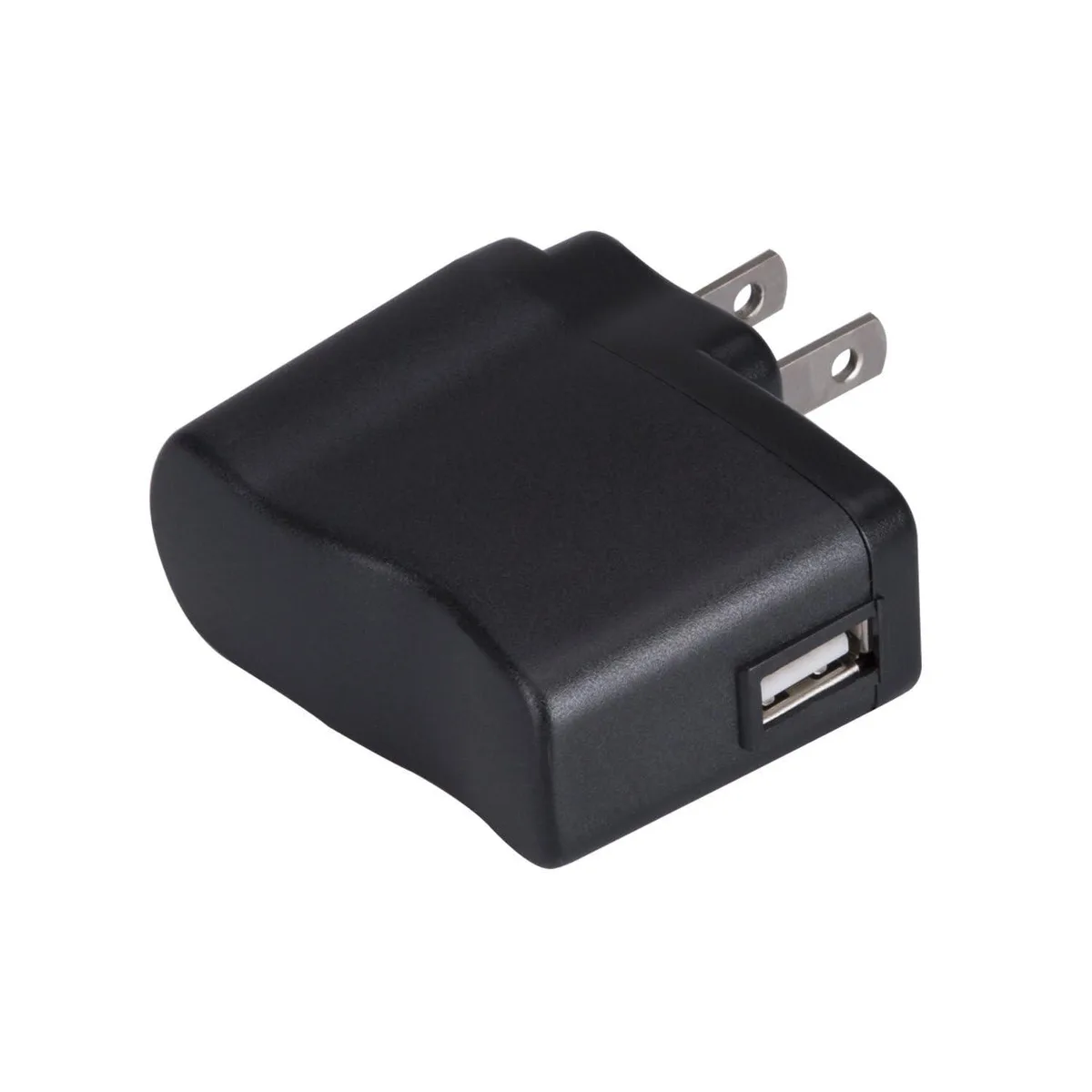 Compact black USB wall charger with single port