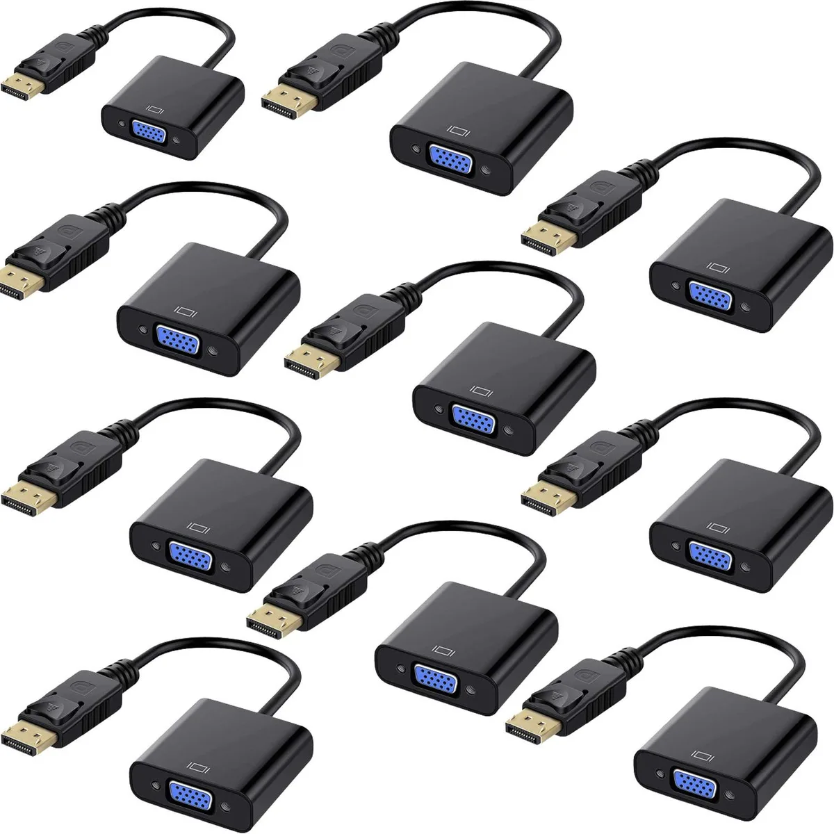 HANNORD HANNORD DisplayPort to VGA adapter, 10-pack, black — product photo