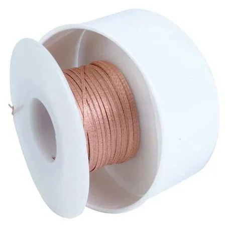 Yellow soldering desoldering braid on spool, size 2, 100 ft