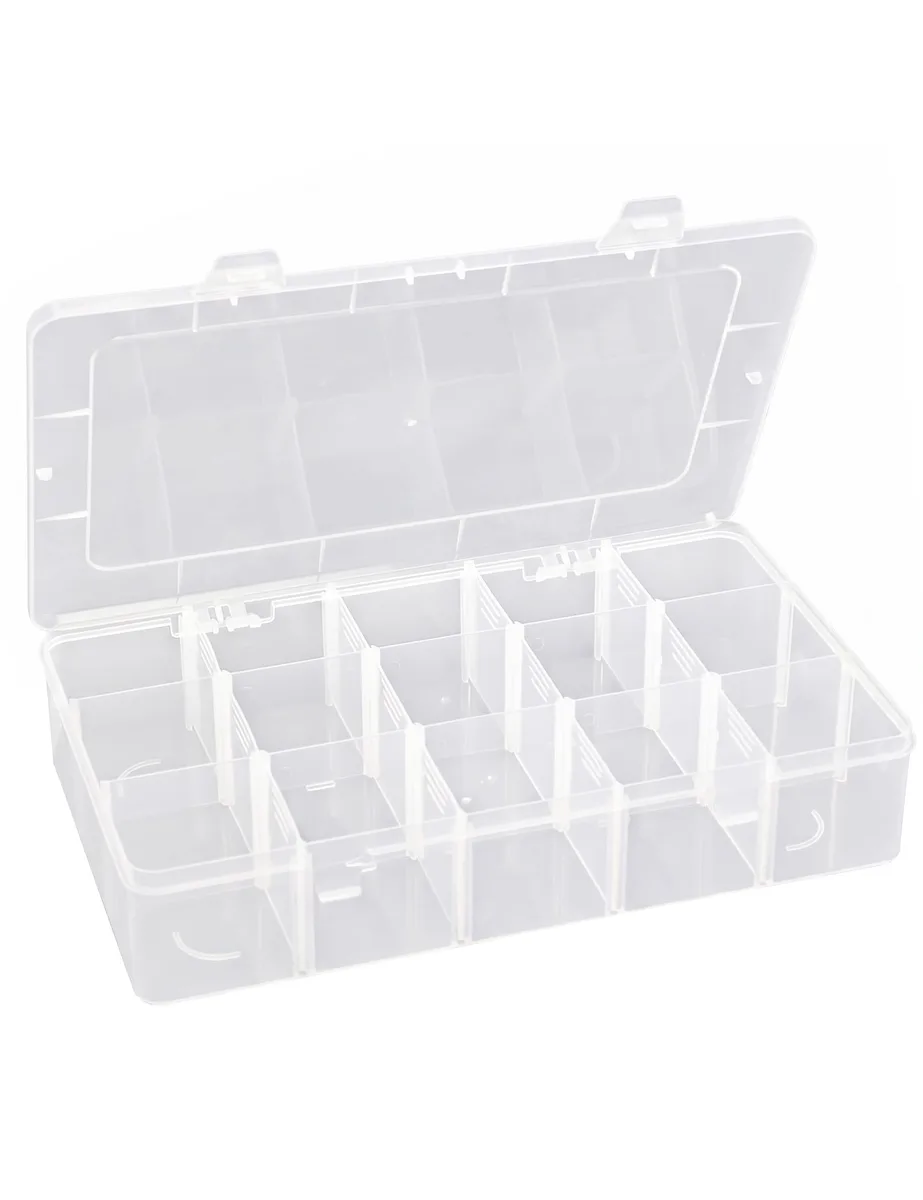  LOCTEK 15 Large Grids Tackle Box 14 Dividers 10.8x6.3x2.2in — product photo
