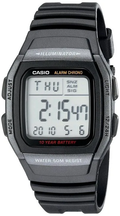 CASIO CASIO W-96H-1BV digital watch 10-year battery 50 m water resistance — product photo