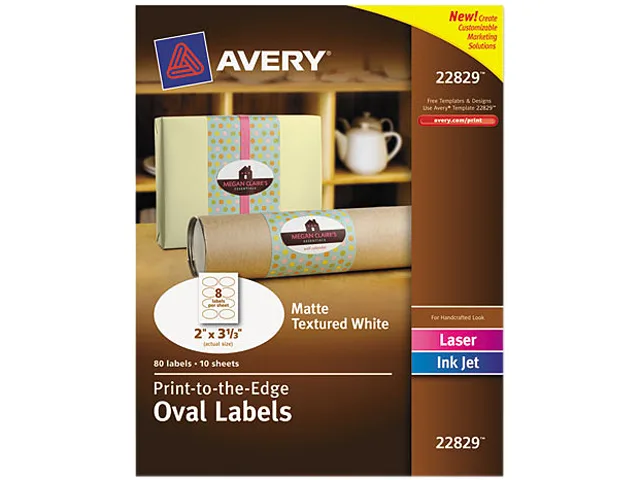 Avery Avery 22829 Oval Laser Matte White Labels 2.00x3.33in 80 Pack — product photo