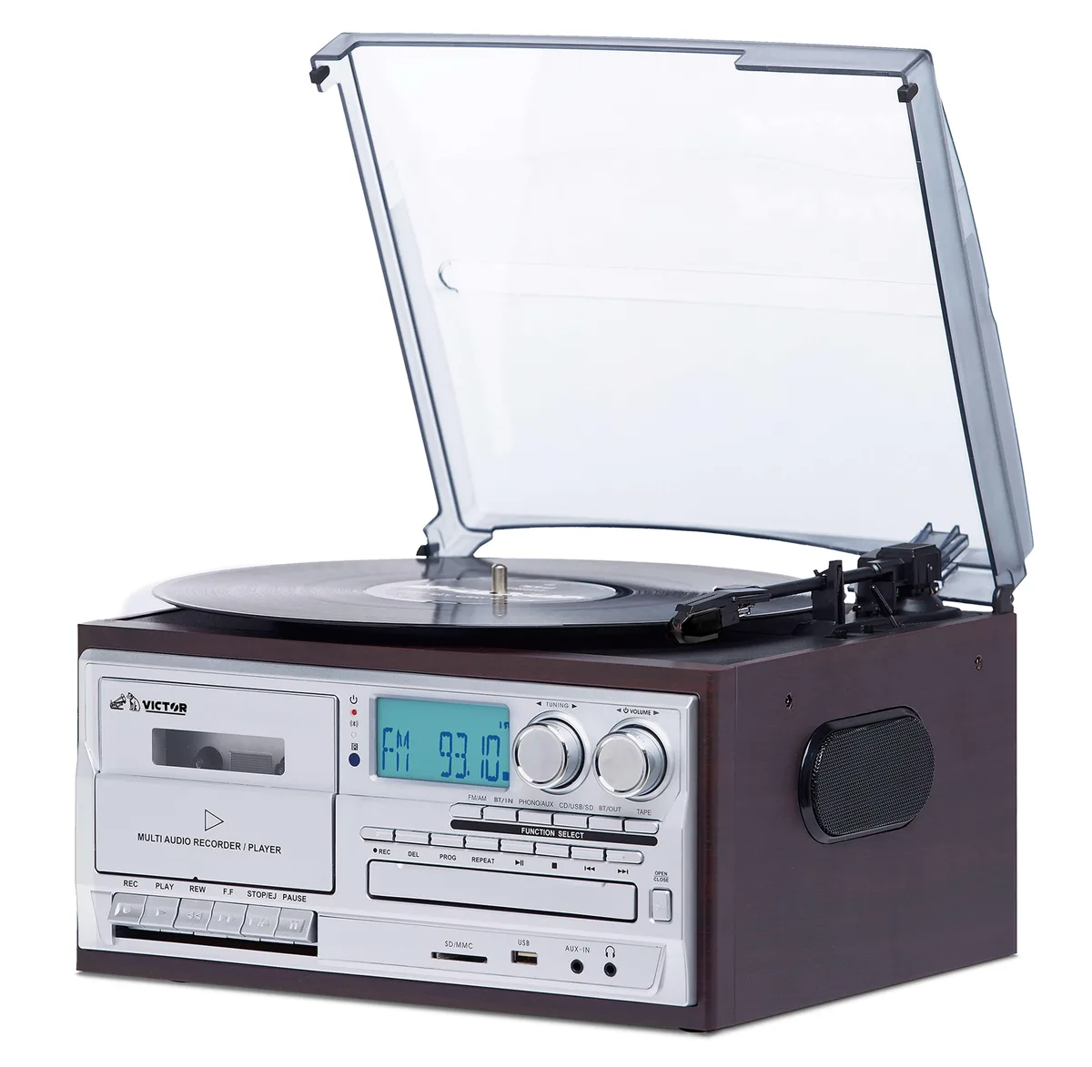 Victor Victor Cosmopolitan VWRP-4200-BK 8-in-1 Turntable Music Center Espresso — product photo