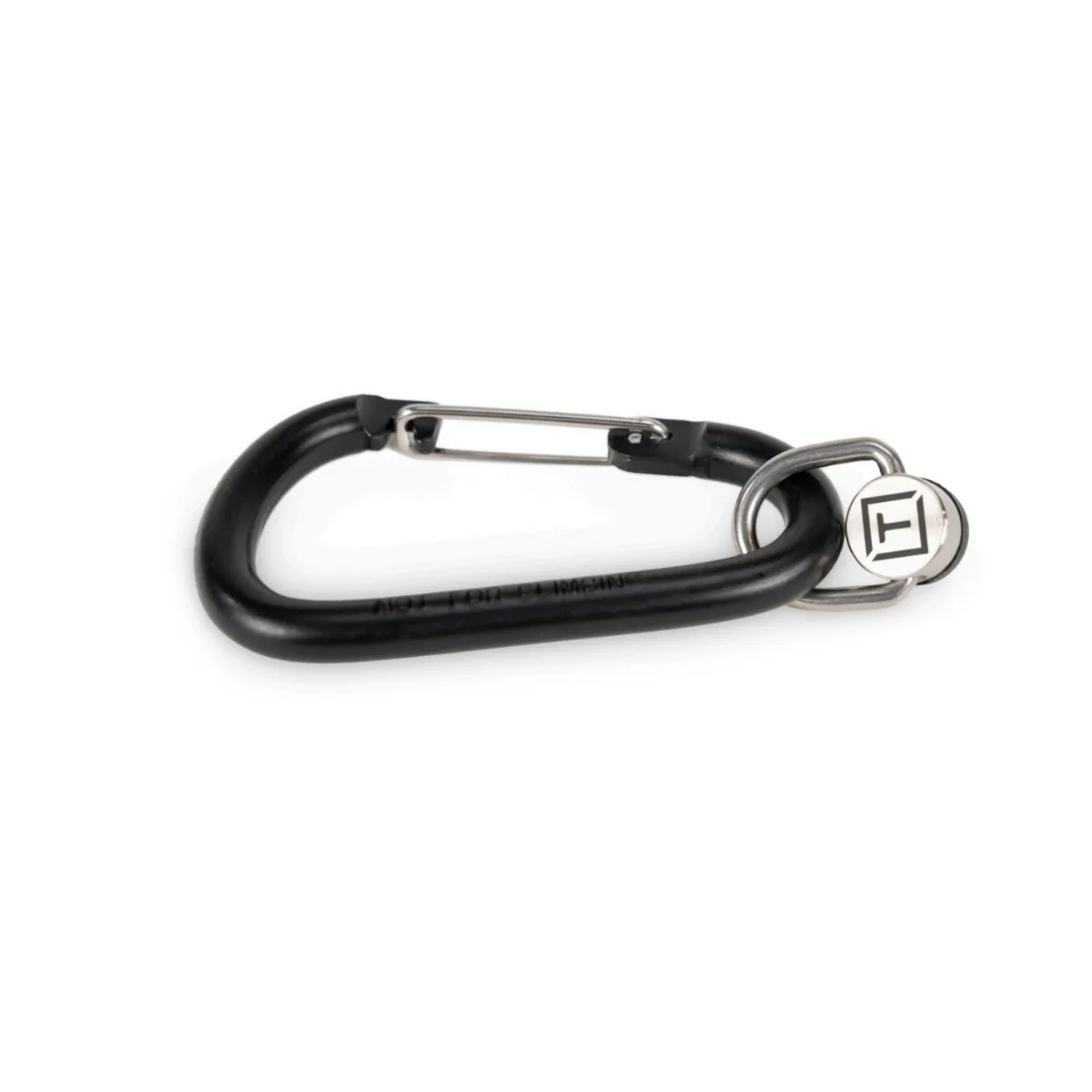 Metal D-ring with carabiner clip, silver finish