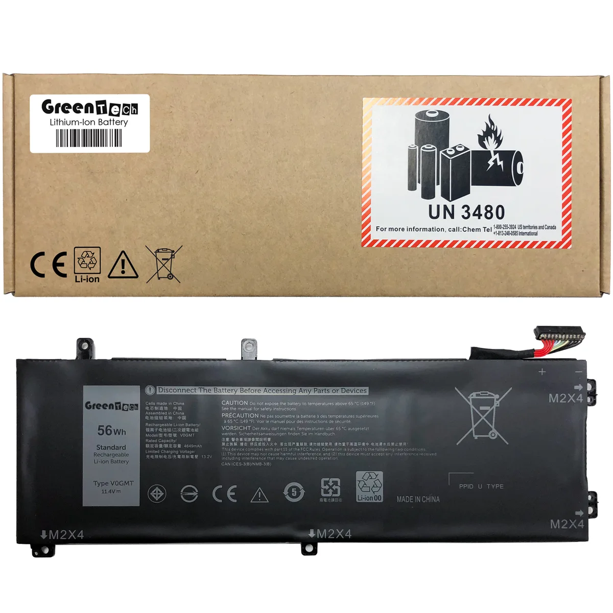 NShi NShi V0GMT laptop battery for Dell G7 17 7700 Vostro 15 7500 11.4V 56WHR 4912mAh — product photo