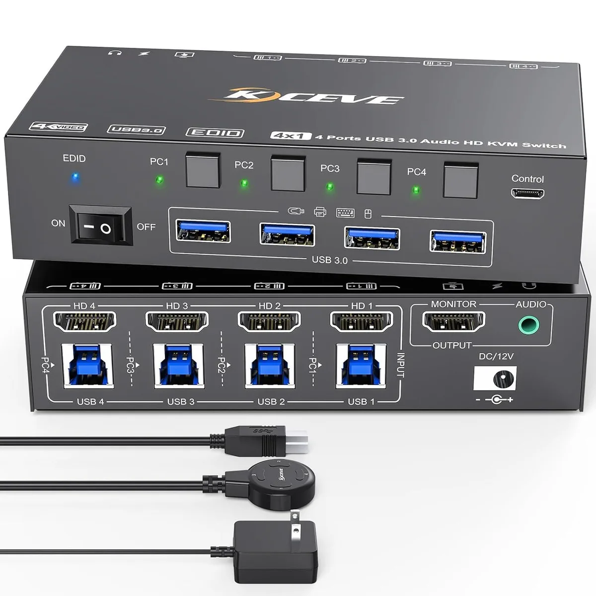 IHDAPP IHDAPP 4-Port HDMI KVM Switch 8K@60Hz 4K@144Hz USB 3.0 Audio — product photo
