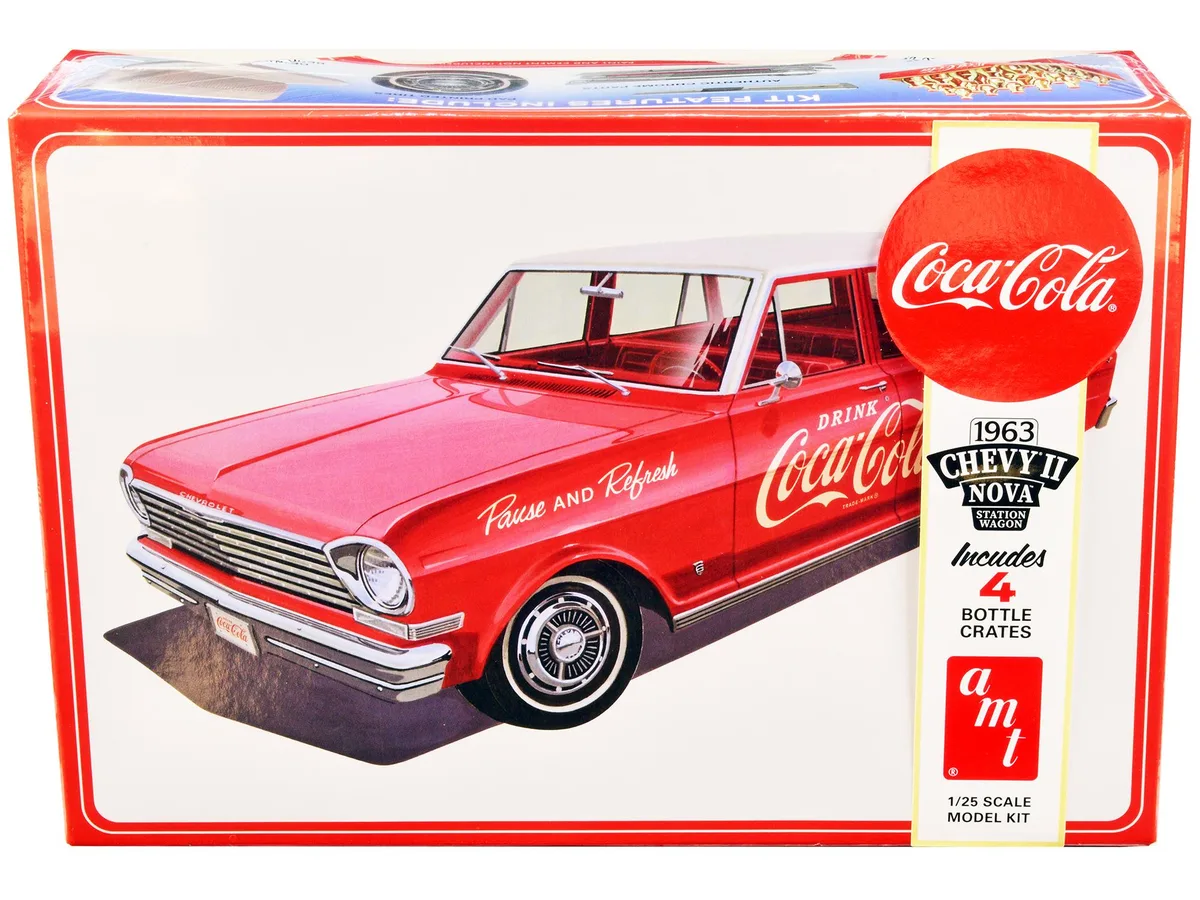 AMT AMT AMT1353 1/25 Scale 1963 Chevrolet II Nova Wagon Coca-Cola Hobby Collectible — product photo