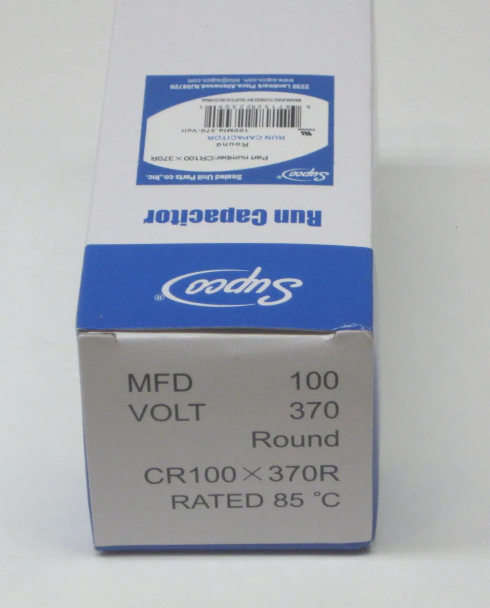 SUPCO SUPCO CR100X370R HVAC Control 100 MFD 370 VAC — product photo