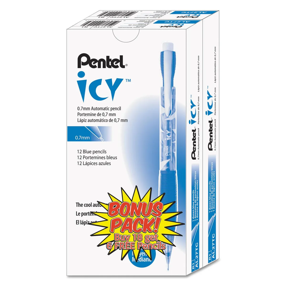 Pentel of America, Ltd. Pentel of America, Ltd. AL27TCSWSPR Icy Mechanical Pencil .7 mm Blue Barrel 24 Pack — product photo
