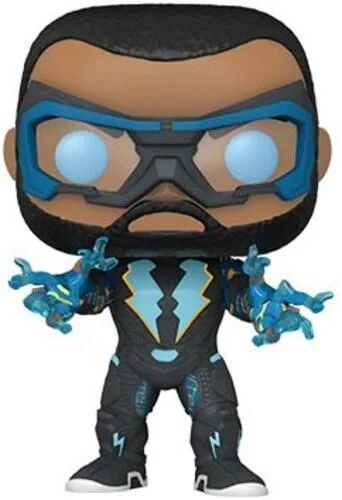 Vinyl Funko Pop Black Lightning figure in stylised heroic pose