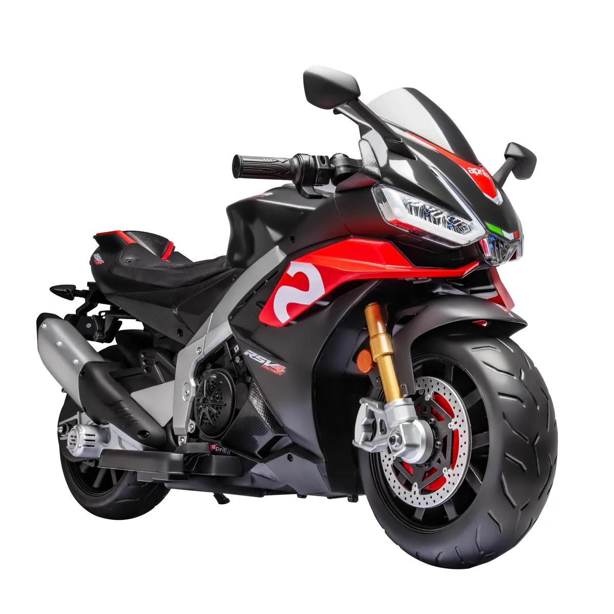 TCARAIWEN TCARAIWEN Aprilia Licensed 24V Kids Electric Motorcycle 6mph Dirt Bike Black — product photo