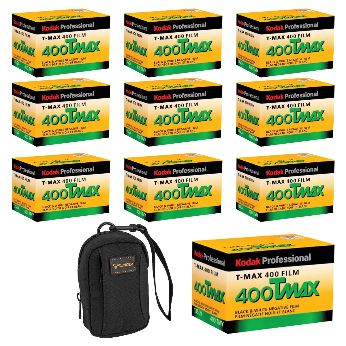 Kodak Kodak T-Max 400 TMY 35mm B&amp;W Film 24 Exposure 10-Pack with Camera Bag — product photo