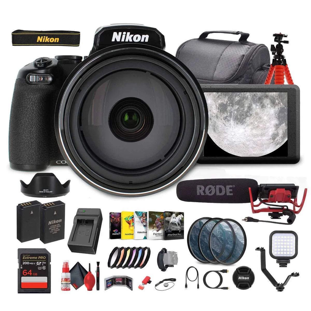 Nikon Inc Nikon COOLPIX P1100 125x Zoom Camera Kit with Mic and Monitor — product photo