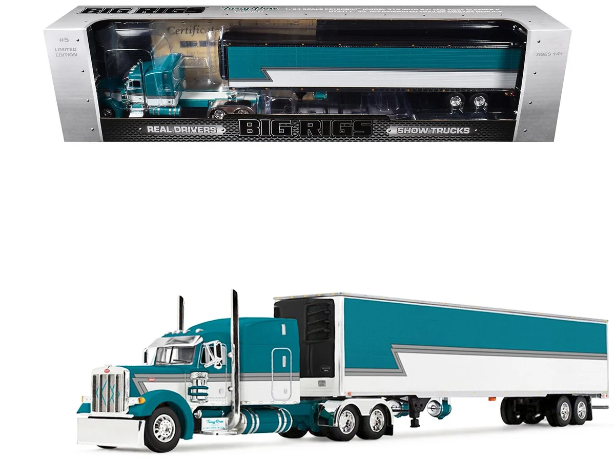 First Gear First Gear Peterbilt 379 63" Mid-Roof Sleeper 53' Reefer Trailer 1/64 — product photo