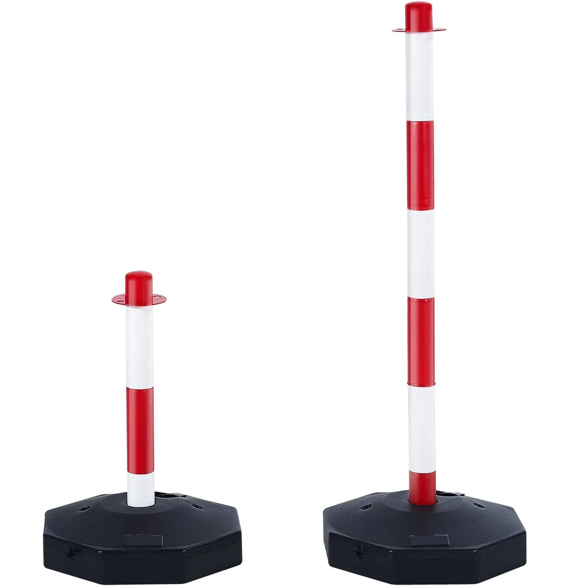 VEVOR VEVOR Adjustable Traffic Delineator Post Cones 4 Pack 8FT Chain Red White — product photo