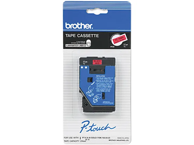 Brother Brother TC-5001 POS Accessory 12.7mm Black on Red Tape 7.62m — product photo