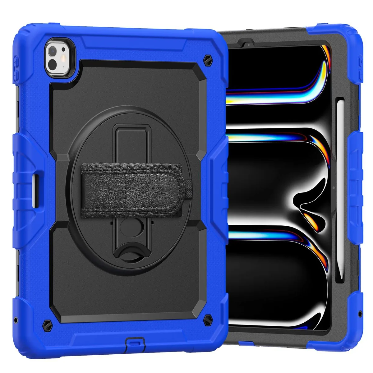 Timoom Timoom Heavy Duty Case 13" iPad Pro 2024 M4 Blue 360° Stand Straps — product photo