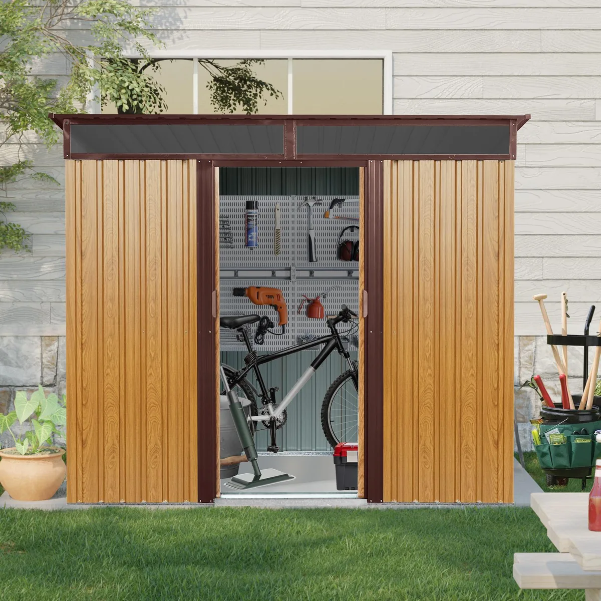 tuphen tuphen 8ft x 6ft Metal Trellis Coffee — product photo