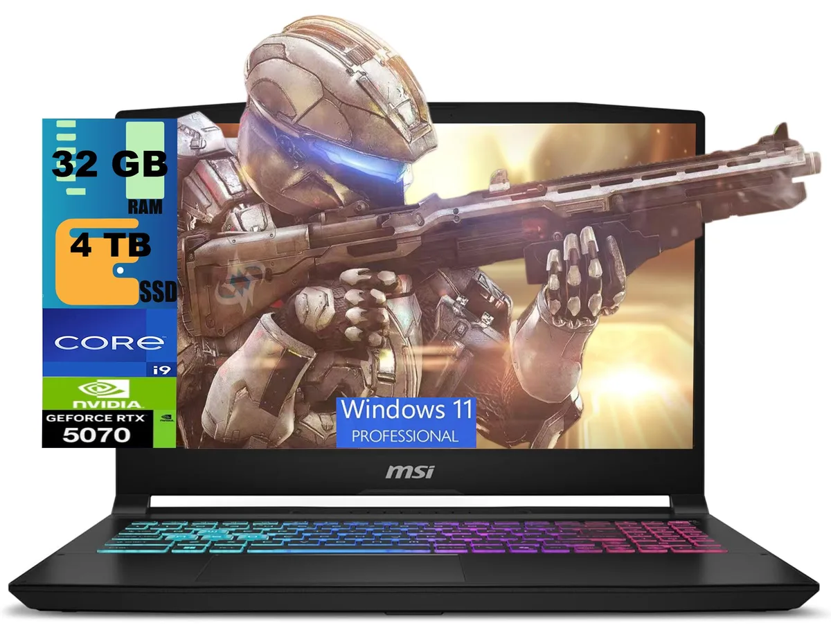 MSI MSI Katana 15 gaming laptop i9-14900HX RTX 5070 15.6" 165Hz QHD+ 16GB 512GB — product photo