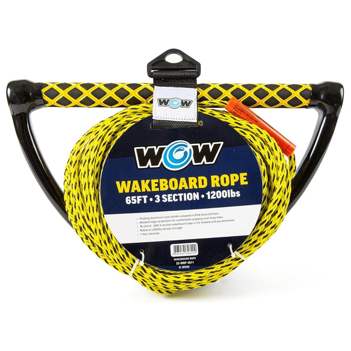 WOW Watersports WOW Watersports 65ft 3-Section 1200lb Wakeboard Rope — product photo
