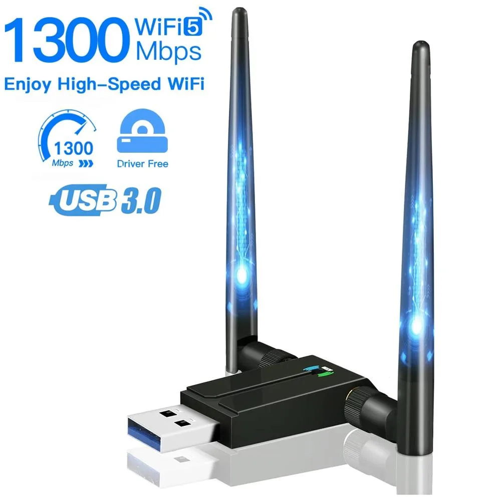 SMA SMA AC1300 USB 3.0 Wi-Fi Adapter 2×5dBi Antenna — product photo