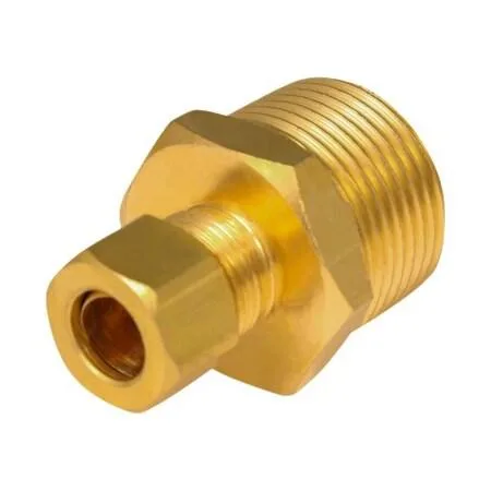 Brass reducing adapter with compression and male threads