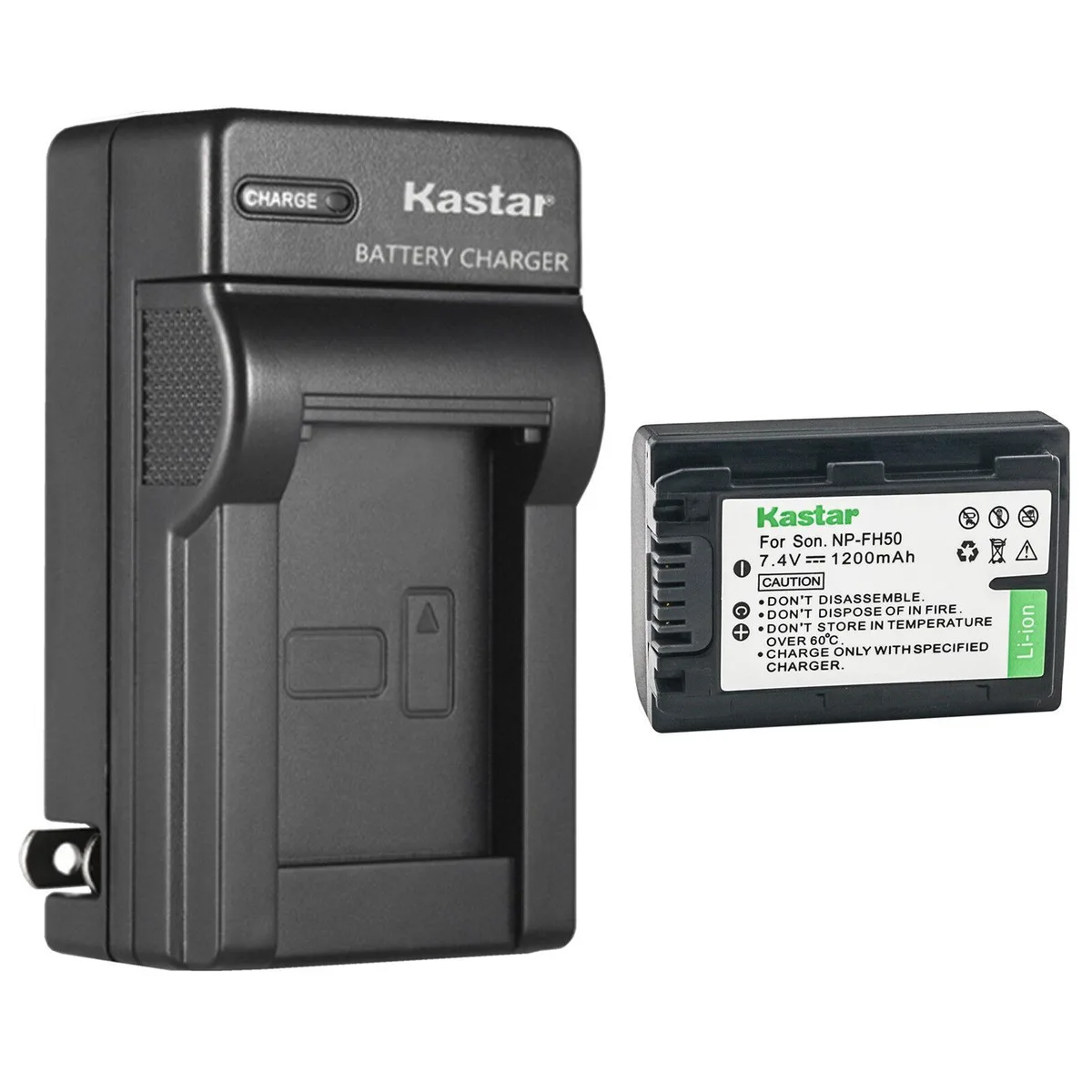 Kastar Kastar NP-FH50 battery and AC wall charger 1 pack — product photo