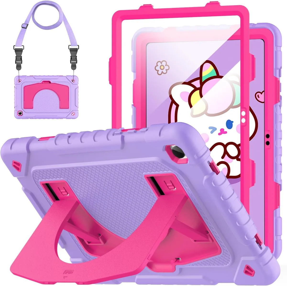 Kootion Kootion Galaxy Tab A9+/A11+ 11 Inch Case Purple+Hot Pink — product photo