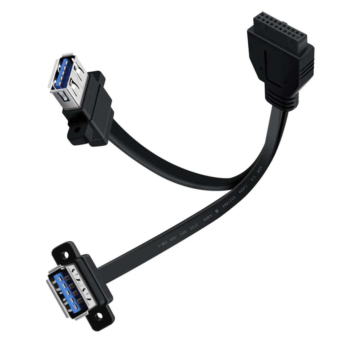BUCIER BUCIER USB 3.0 front-panel extension 19/20-pin header to 2× USB-A female 30 cm — product photo