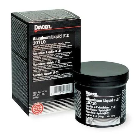 Gray DEVCON 10710 epoxy adhesive jar with resin and hardener