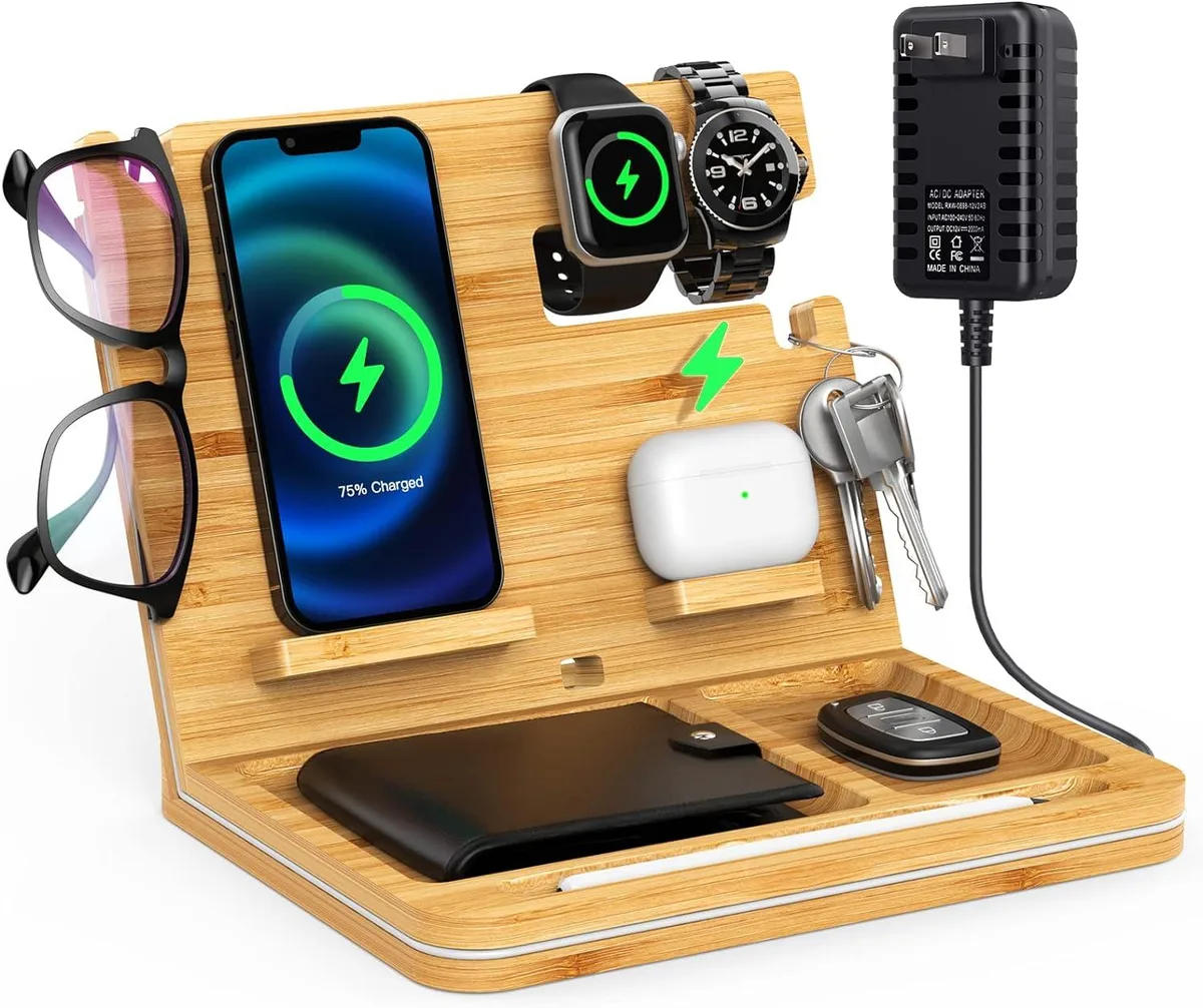 RUOCLRIS RUOCLRIS Bamboo Phone Docking Station 100% Natural 39 — product photo