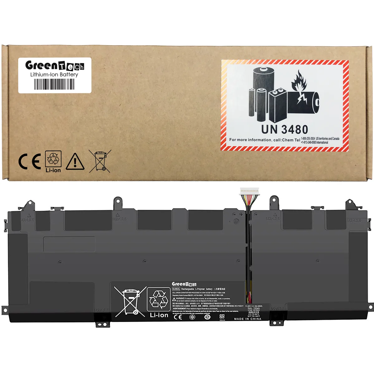 GreenTechLLC GreenTechLLC SU06XL 84WHR 6 Cell laptop battery for HP Spectre x360 15-DF — product photo