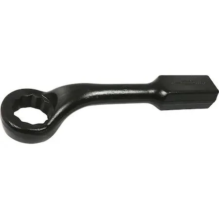 Gray Tools 55mm 12-point striking box wrench with 45-degree offset head and black oxide finish