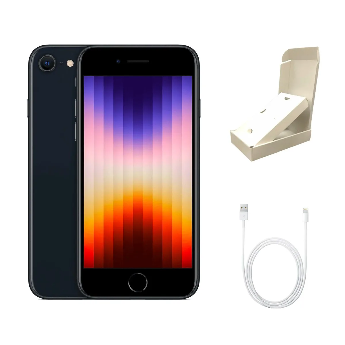 Apple Apple iPhone SE (3rd Gen) A2595 64GB Midnight Grade A Gift Box cell phones - unlocked — product photo