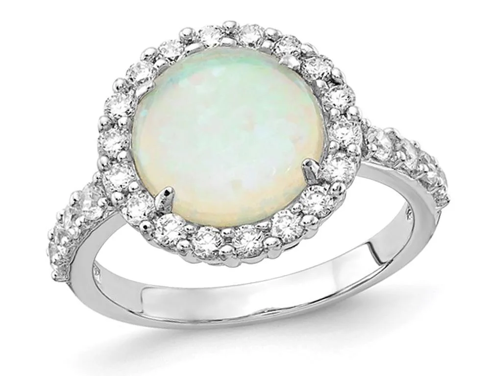 Gem &amp; Harmony Gem &amp; Harmony Lab-Created Opal Sterling Silver Ring 925 31 CZ .2ct — product photo