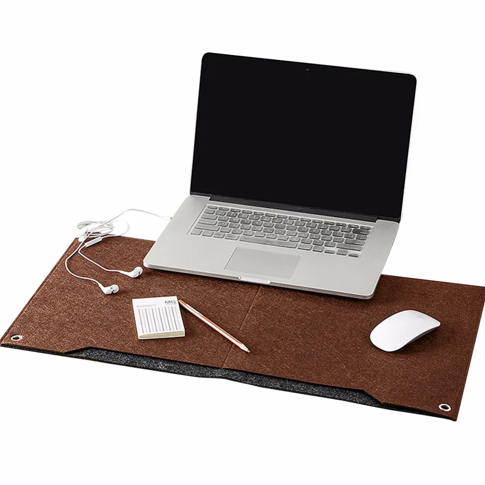 Jansicotek Jansicotek FMP63 XL Felt Desk Pad 600x300mm Brown with Pen Holder — product photo