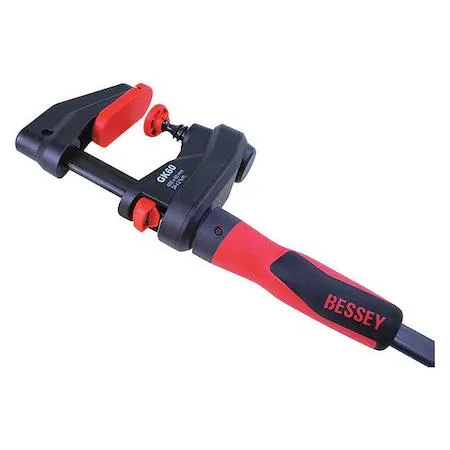 Bessey GK60 bar clamp, 18 inch steel bar, two component plastic handle, 2 3/8 inch throat depth
